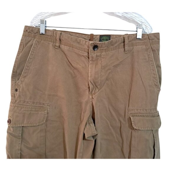Timberland Mens Organic Cotton Cargo Pants 36x30 Brown Durable Relaxed Fit - Picture 6 of 12